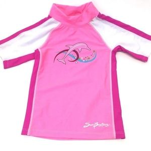 SunBusters Baby Girls Pink Short Sleeve RASH GUARD